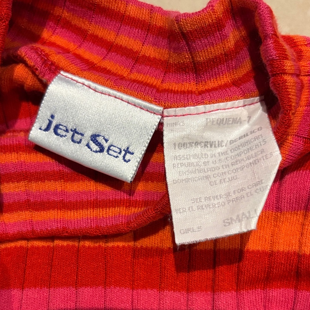 Vintage Striped Red, Orange and Pink Kids Shirt - Picture 3 of 3